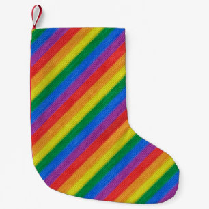 Calcetín Navideño Pequeño Bandera arco iris tejer Tiras sin inconvenientes