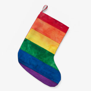 Calcetín Navideño Pequeño Bandera arcoiris del orgullo gay