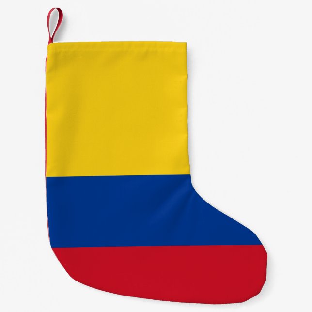 Calcetín Navideño Pequeño Bandera de Colombia - Bandera De Colombia (Anverso)
