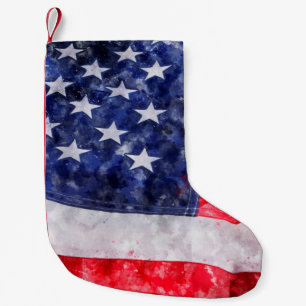 Calcetín Navideño Pequeño Bandera de Estados Unidos