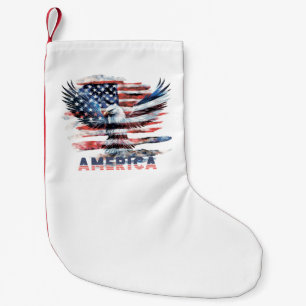 Calcetín Navideño Pequeño Bandera de los Estados Unidos. América