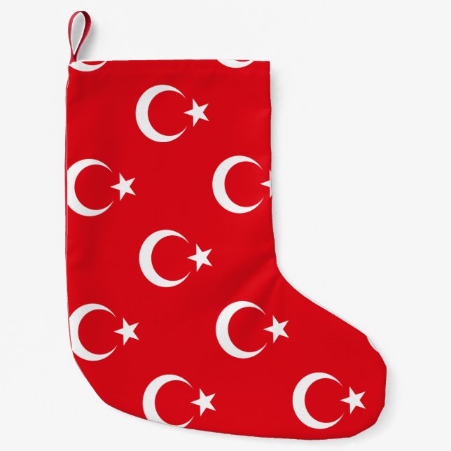Calcetín Navideño Pequeño Bandera de Turquía (Anverso)