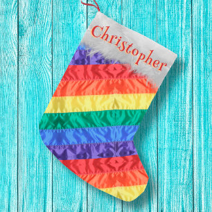 Calcetín Navideño Pequeño Bandera del arcoiris LGBT bandera del orgullo gay