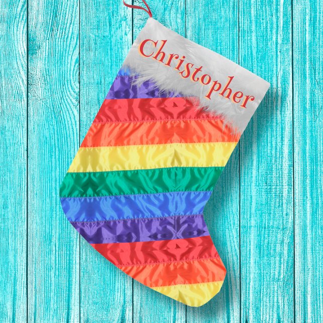 Calcetín Navideño Pequeño Bandera del arcoiris LGBT bandera del orgullo gay  (Subido por el creador)