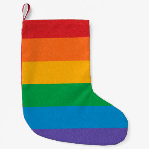 Calcetín Navideño Pequeño Bandera del orgullo del arco iris