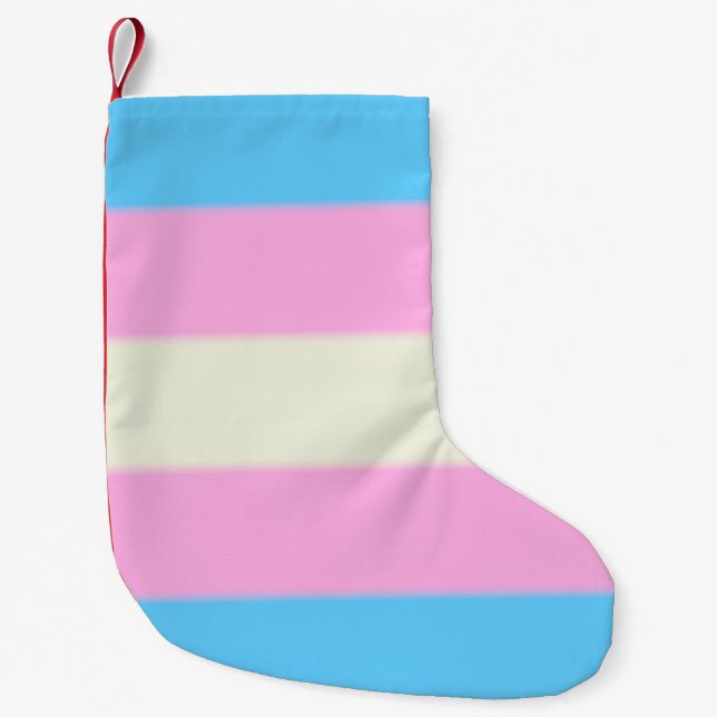 Calcetín Navideño Pequeño Bandera del orgullo del transexual de Falln (Anverso)