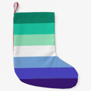 Calcetín Navideño Pequeño Bandera del Orgullo Gay Transeúnte, SlipperyJoe,