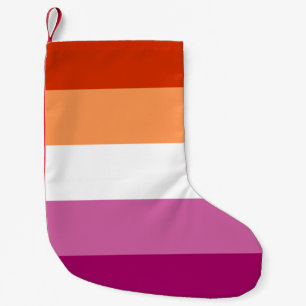 Calcetín Navideño Pequeño Bandera del Orgullo Lesbiano LGBTQ