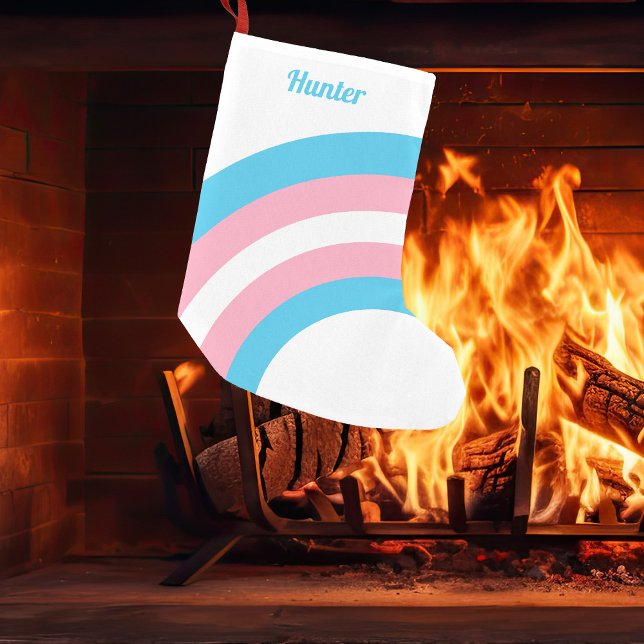 Calcetín Navideño Pequeño Bandera del orgullo transgénero Rainbow personaliz (Subido por el creador)