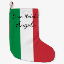 Bandera italiana Buon Natale nombre personalizado