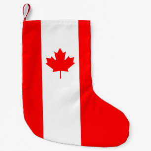 Calcetín Navideño Pequeño Bandera Nacional Patriótica de CANADÁ