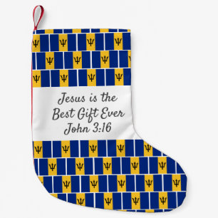CALCETÍN NAVIDEÑO PEQUEÑO BANDERA PERSONALIZADA DE BARBADOS