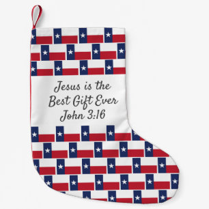 CALCETÍN NAVIDEÑO PEQUEÑO BANDERA PERSONALIZADA DE TEXAS