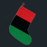 Calcetín Navideño Pequeño Bandera roja, negra y verde<br><div class="desc">Los 3 colores panafricanos de la bandera representan: RED: la sangre que une a todas las personas de ascendencia africana negra, y derramada por la liberación; NEGRO: personas negras cuya existencia como nación, aunque no como estado-nación, se afirma por la existencia de la bandera; y VERDE: la abundante riqueza natural...</div>