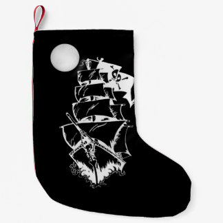 Calcetín Navideño Pequeño Barco pirata en alta mar