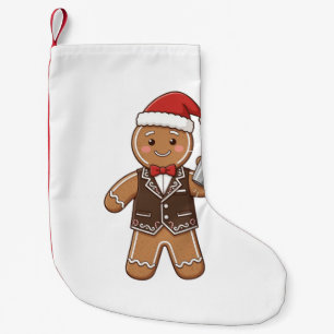 Calcetín Navideño Pequeño Barista de Pan de Jengibre Navidad 2026 Café de Va