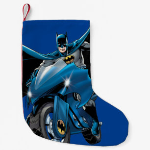 Calcetín Navideño Pequeño Batman en bicicleta