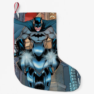 Calcetín Navideño Pequeño Batman en bicicleta con capa