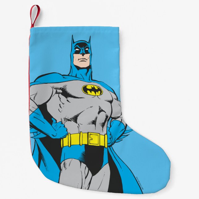 Calcetín Navideño Pequeño Batman Stands (Anverso)