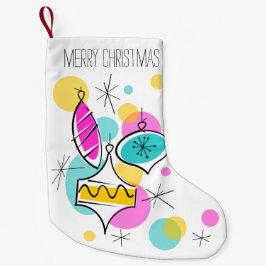 Calcetín Navideño Pequeño Baudibles de árbol retro Texto de almacenamiento d