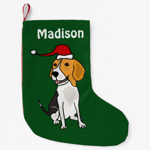 Calcetín Navideño Pequeño Beagle divertido en el almacenamiento del navidad