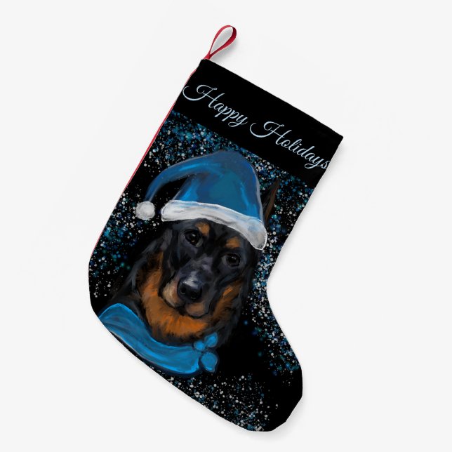 Calcetín Navideño Pequeño Beauceron (Frente (Colgado))