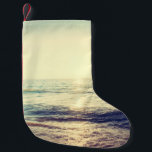 Calcetín Navideño Pequeño Beautiful Sunset with sea and beach - Vintage and<br><div class="desc">Beautiful Sunset with sea and beach - Vintage and sunflare filter effect
retro, background, beach, blue, cloud, filter, hawaii, landscape, nature, ocean, panorama, panoramic, sand, scenic, sea, sky, summer, sunset, sunshine, surf, vintage, retro, illustration, </div>