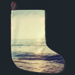 Calcetín Navideño Pequeño Beautiful Sunset with sea and beach - Vintage and<br><div class="desc">Beautiful Sunset with sea and beach - Vintage and sunflare filter effect
retro, background, beach, blue, cloud, filter, hawaii, landscape, nature, ocean, panorama, panoramic, sand, scenic, sea, sky, summer, sunset, sunshine, surf, vintage, retro, illustration, </div>