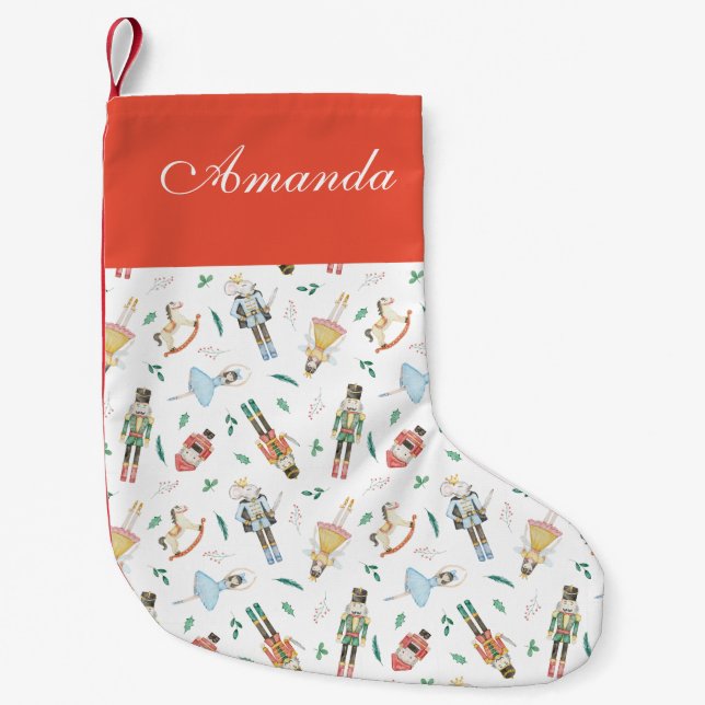 Calcetín Navideño Pequeño Bebé Cascanueces (Anverso)
