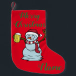 Calcetín Navideño Pequeño Beer-Beer Snowman borracho Thunder_Cove<br><div class="desc">Beer-Beer Snowman ebrio para personalizar,  personaliza cambiando a tu nombre en cualquier color de fondo</div>