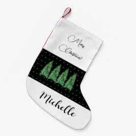 Calcetín Navideño Pequeño Belleza Verde Lindo País de Vacaciones