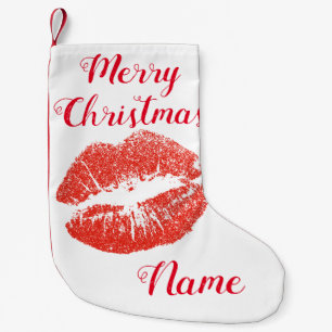 Calcetín Navideño Pequeño Besar labios rojos Thunder_Cove