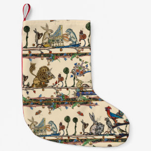 Calcetín Navideño Pequeño BESTIARIO MEDIEVAL HACIENDO MÚSICA Violinista León