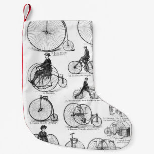 Calcetín Navideño Pequeño Bicicleta de rueda alta Penny Farthing
