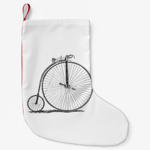 Calcetín Navideño Pequeño Bicicleta de rueda alta Penny Farthing