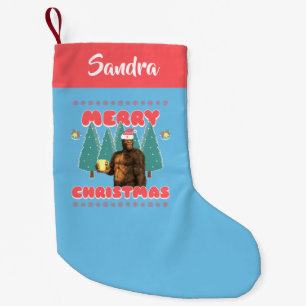 Calcetín Navideño Pequeño Bigfoot Divertido - Navidad Personalizada