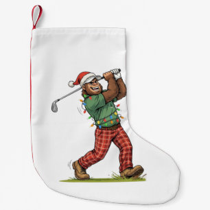 Calcetín Navideño Pequeño Bigfoot Sasquatch Golf Navidad 2026 Fiesta