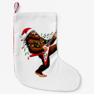 Calcetín Navideño Pequeño Bigfoot Sasquatch Guitarra Eléctrica Navidad 2026