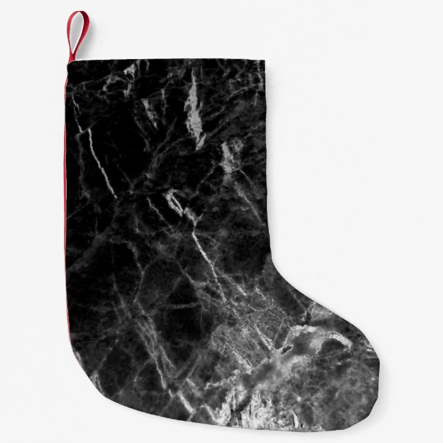 Calcetín Navideño Pequeño Black texture background stone (Anverso)