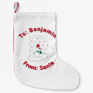 Calcetín Navideño Pequeño Blanco De Santa Personalidad Nombre Snowman Snowfl