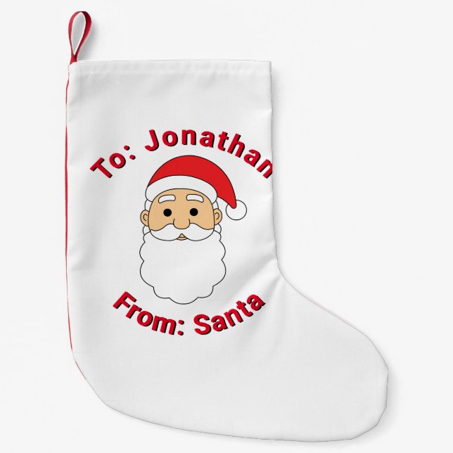 Calcetín Navideño Pequeño Blanco lindo de los Navidades de la familia de nom (Anverso)