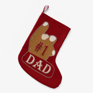 Calcetín Navideño Pequeño Blanco Rojo #1 Papá