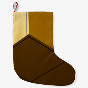 CALCETÍN NAVIDEÑO PEQUEÑO BLANCO Y AMARILLO DE BLANCO