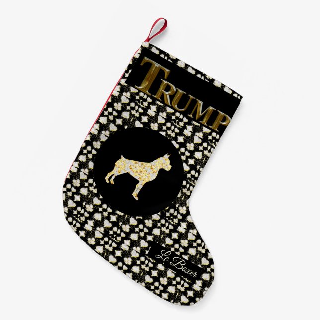 CALCETÍN NAVIDEÑO PEQUEÑO BLING DE PERRO DE LA CARCASA (Frente (Colgado))