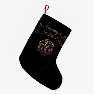 Calcetín Navideño Pequeño Blue D20 Critmas   RPG Fantasy Tabletop Gamer Dice