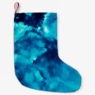 Calcetín Navideño Pequeño Blue Phantom Fashion Patterns Dirty Plash Watercol
