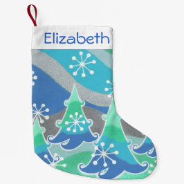 Calcetín Navideño Pequeño Bodega de nombres de árboles de invierno