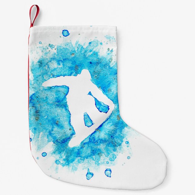 Calcetín Navideño Pequeño Bodega de snowboard (Anverso)