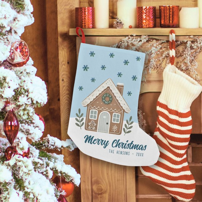 Calcetín Navideño Pequeño Boho Cookie House Snowflakes Family pequeña Christ (Subido por el creador)