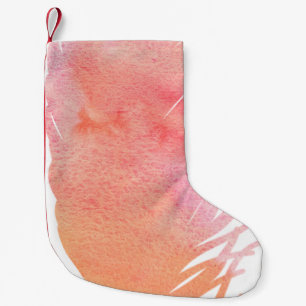 Calcetín Navideño Pequeño Boho de pájaro rosa de plumas de agua